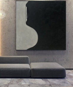 Large Black And White Abstract Painting On Canvas Acrylic Painting Original Living Room Wall Art Modern Home Decor Wall Art Contemporary Art | DARK WAVE