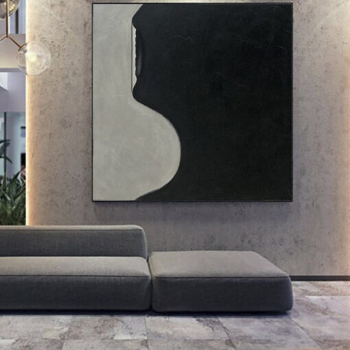 Buy Large Black And White Abstract Painting On Canvas Acrylic Painting Original Living Room Wall Art Modern Home Decor Wall Art Contemporary Art | DARK WAVE online shopping cheap