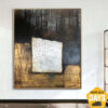 Buy Large Black Canvas Oil Painting Gold Office Decor Black Background Fine Art Painting Black White Canvas Artwork Room Decor | WHITE STONE 25.59"x21.65" online shopping cheap