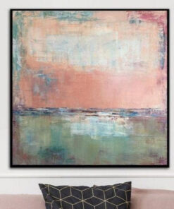 Large Canvas Art Ocean Painting Abstract Canvas Paintings Pink Abstract Artwork Modern Abstract Painting | PINK DAWN
