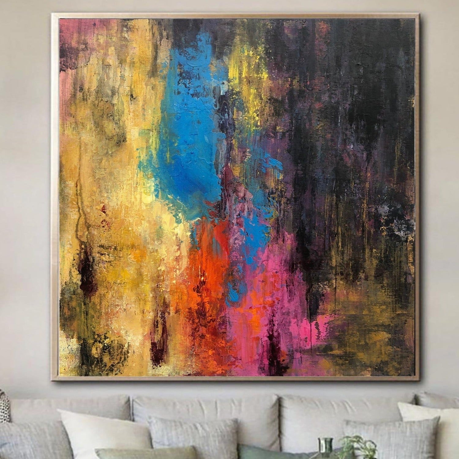 Buy Large Canvas Wall Art Abstract Extra Colorful Wall Art Frame Abstract Painting Original Modern Art Wall Decorations | GHOST FIRE online shopping cheap