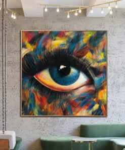 Large Colorful Eye Paintings On Canvas Original Abstract Fine Art Expressionist Painting Textured Vivid Art Handmade Art Wall Decor | TRUSTING EYE