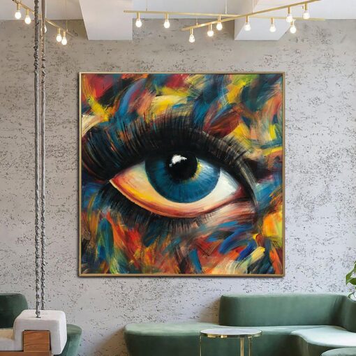 Buy Large Colorful Eye Paintings On Canvas Original Abstract Fine Art Expressionist Painting Textured Vivid Art Handmade Art Wall Decor | TRUSTING EYE online shopping cheap