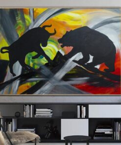 Large Contemporary Abstract Modern Artwork Original Abstract | BULL AND BEAR