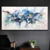 Buy Large Contemporary Art Colorful Painting White Wall Art Blue Abstract Painting | MARINE FAUNA online shopping cheap