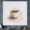 Large Cup Of Coffee Painting Colorful Oil Painting Abstract Modern Art | NEEDED BREAK