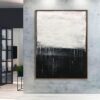 Buy Large Decor Black And White Art Contemporary Texture Abstract Painting Black And White | GOOD AND EVIL online shopping cheap