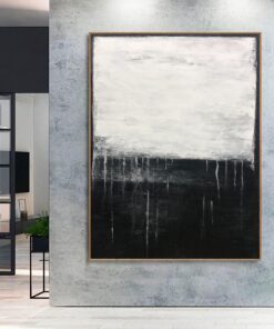 Large Decor Black And White Art Contemporary Texture Abstract Painting Black And White | GOOD AND EVIL