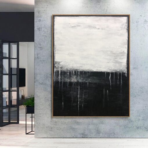 Buy Large Decor Black And White Art Contemporary Texture Abstract Painting Black And White | GOOD AND EVIL online shopping cheap