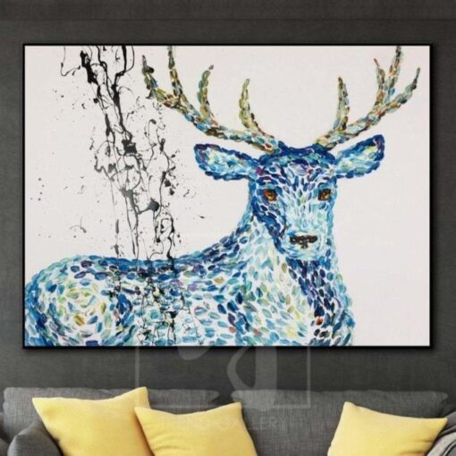 Buy Large Deer Painting Deer Wall Decor Deer Original Painting Deer Oil Painting | RURU DEER online shopping cheap