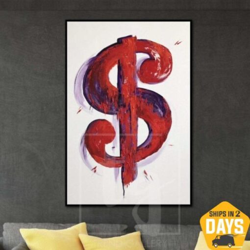 Buy Large Dollar Painting On Canvas Painting Dollar Painting Modern Abstract Canvas | CAPITAL 36"x24" online shopping cheap