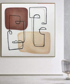 Large Frame Wall Art People Abstract Paintings On Canvas Fine Art Painting Abstract Acrylic Wall Art | TWO SOULS