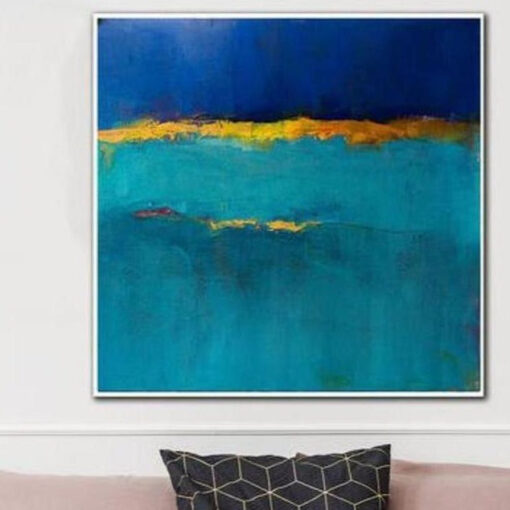 Buy Large Framed Wall Art Minimalist Blue Painting On Canvas Minimalist Abstract Painting Custom Painting | EVENING NIGHT online shopping cheap