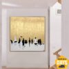 Buy Large Gold Painting Human Paintings People Painting on Canvas Original Gold Artwork Wall Art Fine Art Abstract Living Room Wall Decor | SKY OF GOLD 46"x46" online shopping cheap