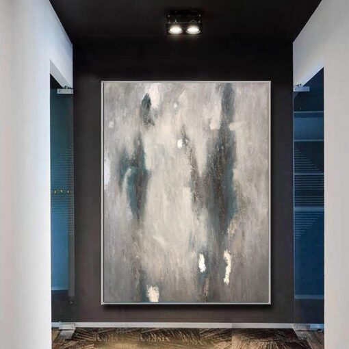 Buy Large Gray Abstract Wall Art Aesthetic Painting 40x30 Expressionist Art Modern Decor Acrylic Painting New Apartment Gift Wall Decor | SILVER SPACE online shopping cheap