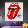 Buy Large Lips Painting Original Lips Abstract Artwork Abstract Modern Art Red Oil Painting | ROCK 24"x24" online shopping cheap