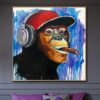 Buy Large Monkey With Cigar Pop Art Painting On Canvas 50x50 Impasto Artwork Animal Canvas Art Monkey Abstract Painting  Wall Decor | MONKEY FUNKY online shopping cheap