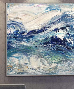 Large Ocean Waves Painting Seascape Canvas Blue Painting Wall Art Abstract Canvas Art Abstract Blue Waves Painting Wall Decor | PUZZLE OF THE SEAS