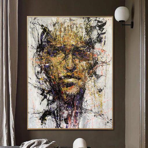 Buy Large Oil Abstract Painting on Canvas Face Painting Acrylic Figurative Art On Canvas Handmade Artwork Modern Wall Living Room Decor | COURAGEOUS CALM online shopping cheap