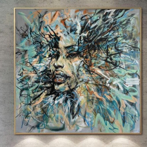 Buy Large Oil Painting Abstract Woman Face Paintings On Canvas Fine Art Modern Gray Wall Art Original Human Art Living Room Decor | WOMAN'S TEARS online shopping cheap
