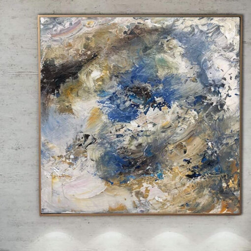 Buy Large Oil Painting Gray Painting Original Blue Painting Abstract Expressionist Artwork Textured Art Abstract Acrylic Wall Decor | CLOUDY AFTERNOON online shopping cheap