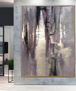 Large Oil Painting Modern Silver Artwork Gold Leaf Original Silver Painting Gray Painting Contemporary Wall Art Fine Art | RADIANCE OF ETERNITY