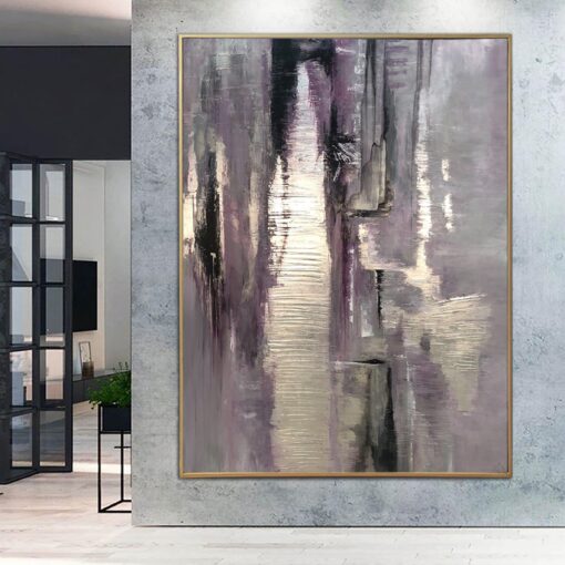 Buy Large Oil Painting Modern Silver Artwork Gold Leaf Original Silver Painting Gray Painting Contemporary Wall Art Fine Art | RADIANCE OF ETERNITY online shopping cheap