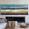 Buy Large Oil Painting On Canvas Brown Painting Blue Painting Ocean Painting | POURING RAIN online shopping cheap