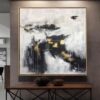 Buy Large Oil Painting Original Abstract Canvas Wall Art Black And White Canvas Art | WINTER GAMES online shopping cheap