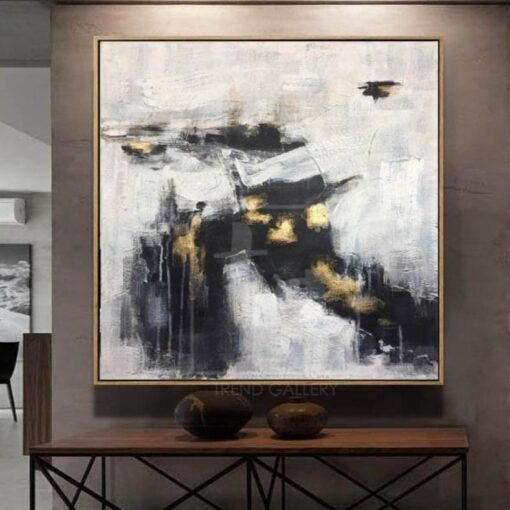 Buy Large Oil Painting Original Abstract Canvas Wall Art Black And White Canvas Art | WINTER GAMES online shopping cheap