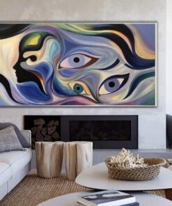 Large Oil Painting Original Canvas Figurative Art Abstract Human Paintings On Canvas Colorful Wall Art for Hotel Decor | EYES OF TRUTH