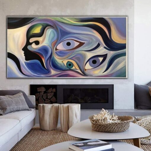 Buy Large Oil Painting Original Canvas Figurative Art Abstract Human Paintings On Canvas Colorful Wall Art for Hotel Decor | EYES OF TRUTH online shopping cheap