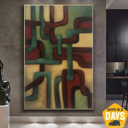 Buy Large Oil Painting Pipes Modern Canvas Art Modern Decor Acrylic Abstract Artwork Fine Art For Interior Over The Fireplace Decor | PLASTICINE PIPES 40"x30" online shopping cheap