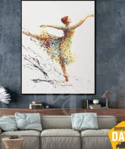 Large Original Abstract Ballerina Oil Painting Dancer Impasto Paintings On Canvas Modern Contemporary Wall Art Decor | BALLERINA ORSOLA 28"x22"