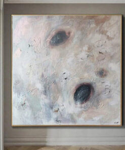 Large Original Abstract Beige Paintings On Canvas Minimalist Art Modern Pastel Colors Contemporary Art Unique Textured Art | MOTHER OF PEARL