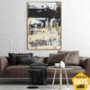 Buy Large Original Abstract Beige Paintings On Canvas Modern Minimalist Art Textured Black And White Mixed Media Oil Painting Decor | ASSOCIATION 111 39.37"x25.59" online shopping cheap