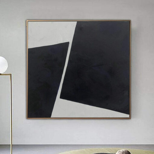 Buy Large Original Abstract Black And White Painting On Canvas Modern Oil Fine Art Geometric Art Minimalist Wall Art | STRIKING DIFFERENCES online shopping cheap