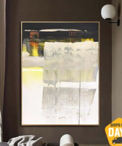 Large Original Abstract Black And White Paintings On Canvas Minimalist Oil Painting Hand Painted Art Textured Wall Decor | WHITE 123 47.24"x37.40"