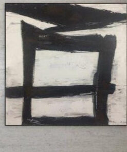 Large Original Abstract Black And White Paintings On Canvas Oil Franz Kline style White Decor | BLACK WINDOW