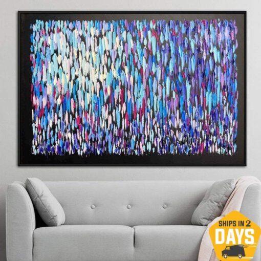 Buy Large Original Abstract Colorful Acrylic Painting On Canvas Impasto Painting Modern Handmade Wall Art  | BLOOMING MEADOW 30"x40" online shopping cheap