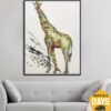 Buy Large Original Abstract Giraffe Painting Oil Animal Paintings On Canvas Wall Art Modern Painting Fine Art Decor | GIRAFFE 28"x20" online shopping cheap