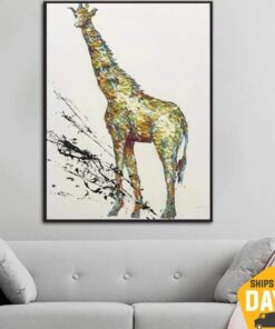 Large Original Abstract Giraffe Painting Oil Animal Paintings On Canvas Wall Art Modern Painting Fine Art Decor | GIRAFFE 28"x20"