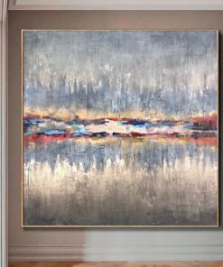Large Original Abstract Landscape Painting On Canvas Unique Abstract Beach Fine Art Unique Wall Art Modern Wall Decor | FROZEN BEACH VIEW