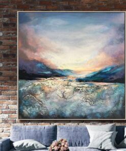 Large Original Abstract Mountains Paintings On Canvas Modern Ocean Wall Art |  OCEANIC WAVES
