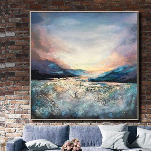 Buy Large Original Abstract Mountains Paintings On Canvas Modern Ocean Wall Art |  OCEANIC WAVES online shopping cheap