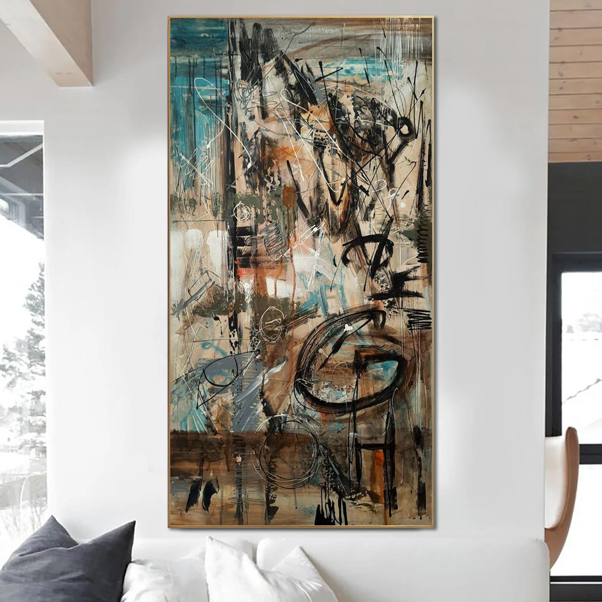Buy Large Original Abstract Paintings On Canvas Modern Colorful Painting Urban Art Textured Painting Creative Art for Living Room Wall Decor | URBAN GRAFFITI online shopping cheap