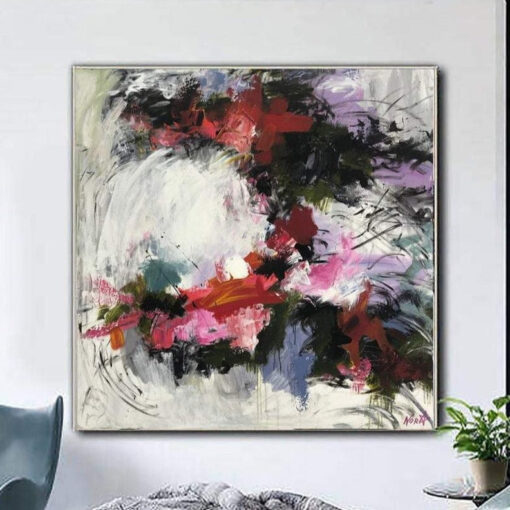 Buy Large Original Abstract Red Painting On Canvas Oil Fine Art Modern Acrylic Wall Art Contemporary Wall Decor | BROKEN FLOWER CROWN online shopping cheap