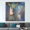 Buy Large Original Abstract Rhino Paintings on Canvas Contemporary Art Textured Oil Painting Modern Creative Painting | RAW POWER online shopping cheap