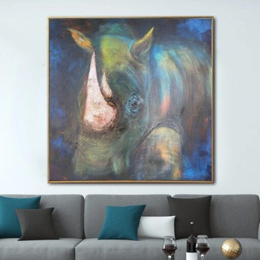 Buy Large Original Abstract Rhino Paintings on Canvas Contemporary Art Textured Oil Painting Modern Creative Painting | RAW POWER online shopping cheap