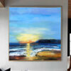 Buy Large Original Abstract Seascape Paintings On Canvas Sea Wall Art Acrylic Blue Fine Art Modern Oil Painting | SEASCAPE BREEZE online shopping cheap